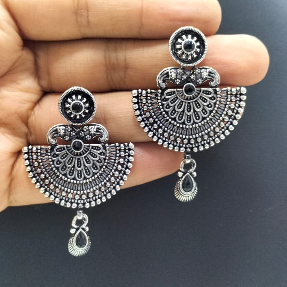 FS Collection Oxidised Dangler Earrings
