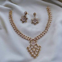 FS Collection Gold Plated AD Stone Necklace Set