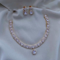 FS Collection Gold Plated AD Stone Necklace Set