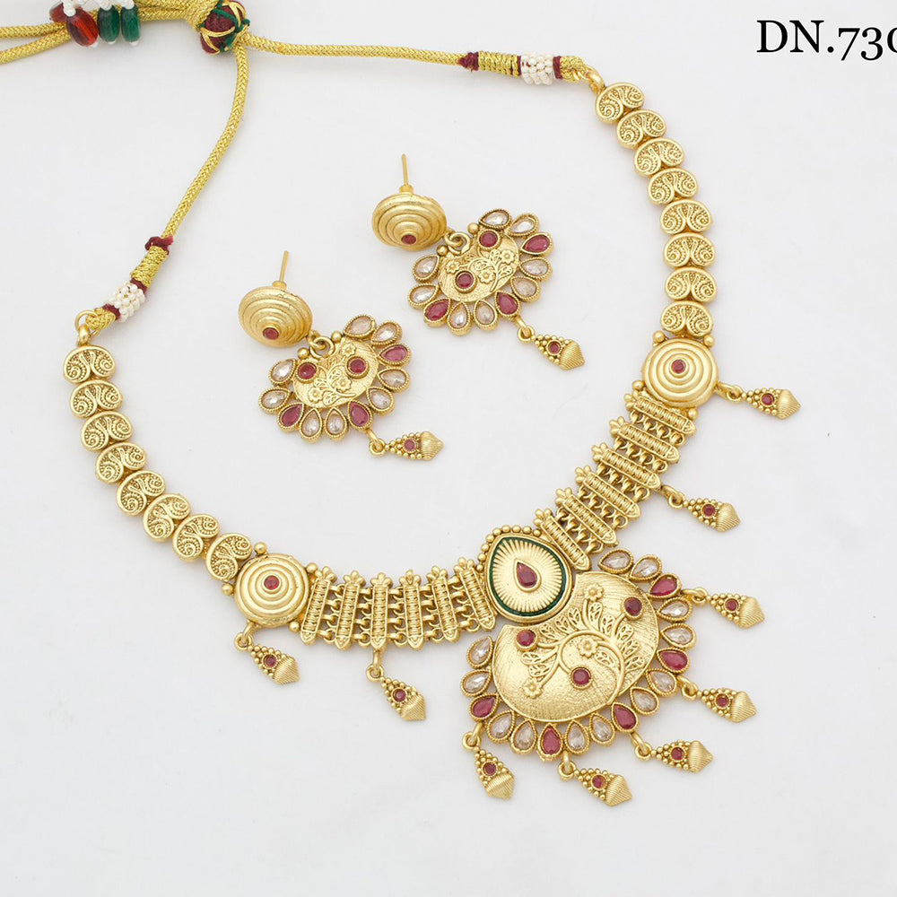 FS Collection Gold Plated Necklace Set