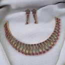 FS Collection Gold Plated AD Necklace Set