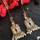 FS Collection Gold Plated Kundan Kanchain Earrings