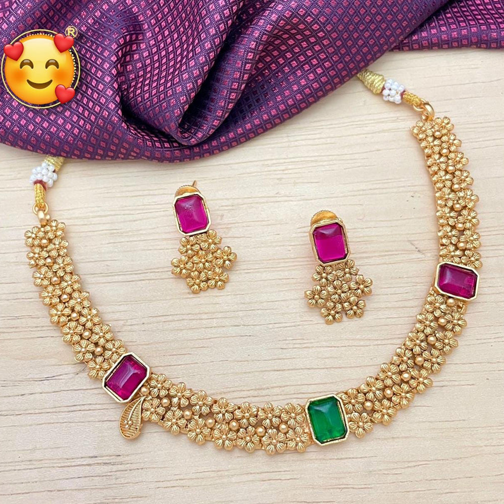 FS Collection Gold Plated Necklace Set