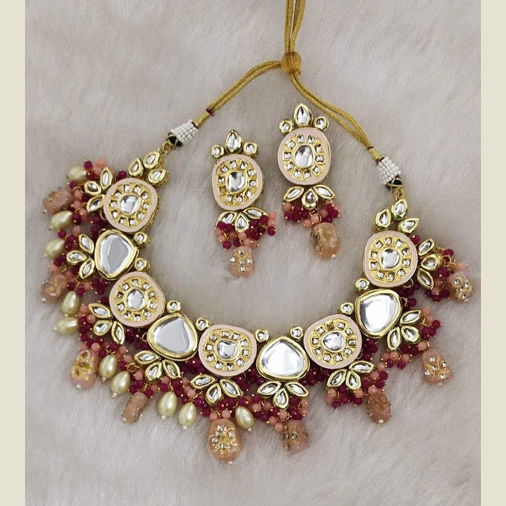 FS Collection Kundan & Beads Necklace Set
