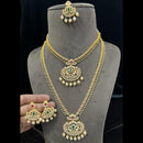 FS Collection Gold Plated AD Stone Double Necklace Set