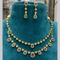 FS Collection Gold Plated AD Stone Necklace Set