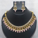 FS Collection Gold Plated AD Stone and Beads Necklace Set