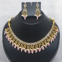 FS Collection Gold Plated AD Stone and Beads Necklace Set
