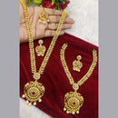 FS Collection Gold Plated AD Stone Double Necklace Set
