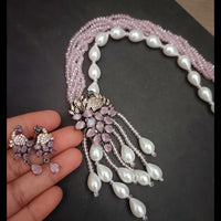 FS Collection Gold Plated Pearl Peacock Necklace Set