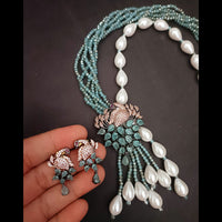 FS Collection Gold Plated Pearl Peacock Necklace Set