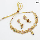 FS Collection Copper Gold Plated Pota Stone Necklace Set