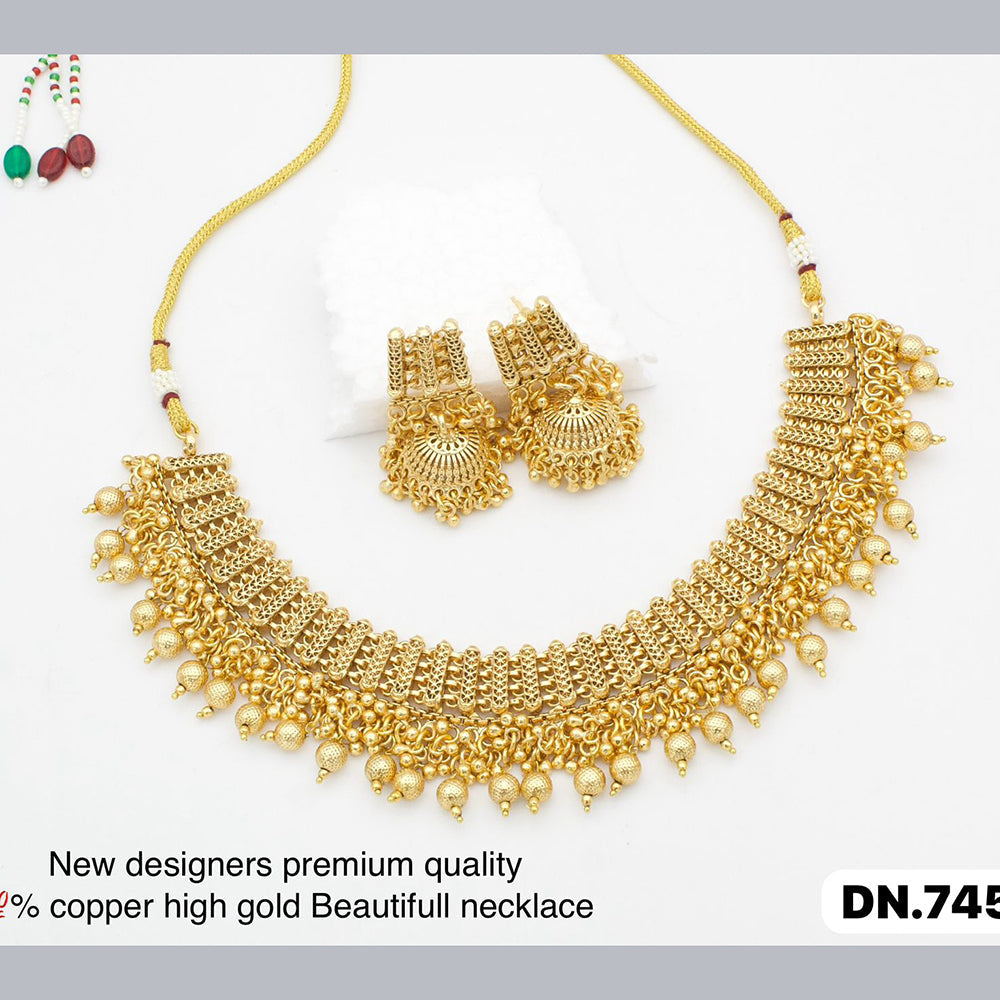 FS Collection Copper Gold Plated Necklace Set