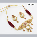FS Collection Copper Gold Plated Choker Necklace Set
