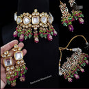 FS Collection Gold Plated Kundan Stone Necklace Set