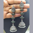 FS Collection Oxidised Plated Temple Jhumki Earrings