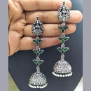 FS Collection Oxidised Plated Temple Jhumki Earrings