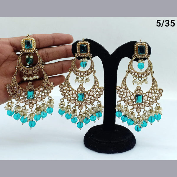 FS Collection Crystal Stone Earrings With Mangtikka