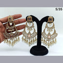 FS Collection Crystal Stone Earrings With Mangtikka
