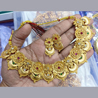 FS Collection Gold Plated Pota Stone Necklace Set