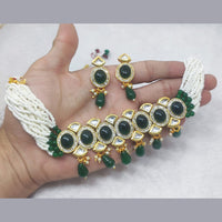 FS Collection Gold Plated Kundan Necklace Set