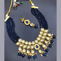 FS Collection Gold Plated Kundan Necklace Set
