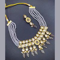 FS Collection Gold Plated Kundan Necklace Set