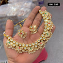 FS Collection Gold Plated Kundan Necklace Set