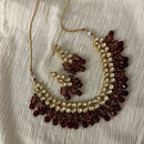 FS Collection Gold Plated Kundan Necklace Set