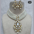 FS Collection Gold Plated Kundan Necklace Set