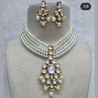 FS Collection Gold Plated Kundan Necklace Set