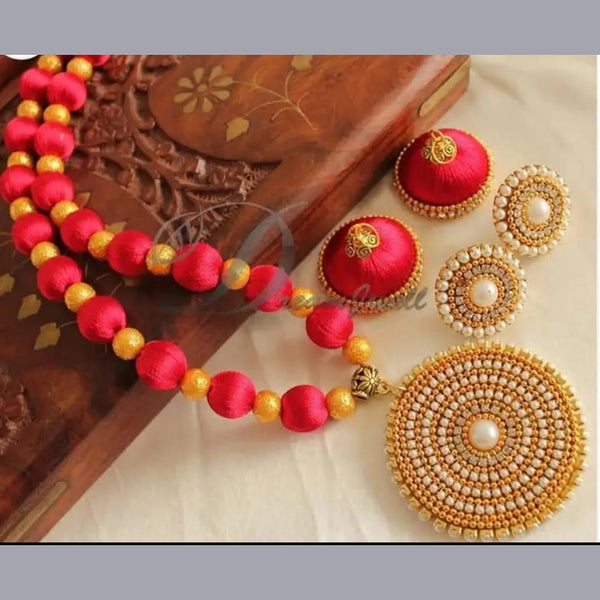 FS Collection Gold Plated Thread Long Necklaces