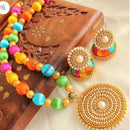 FS Collection Gold Plated Thread Long Necklaces