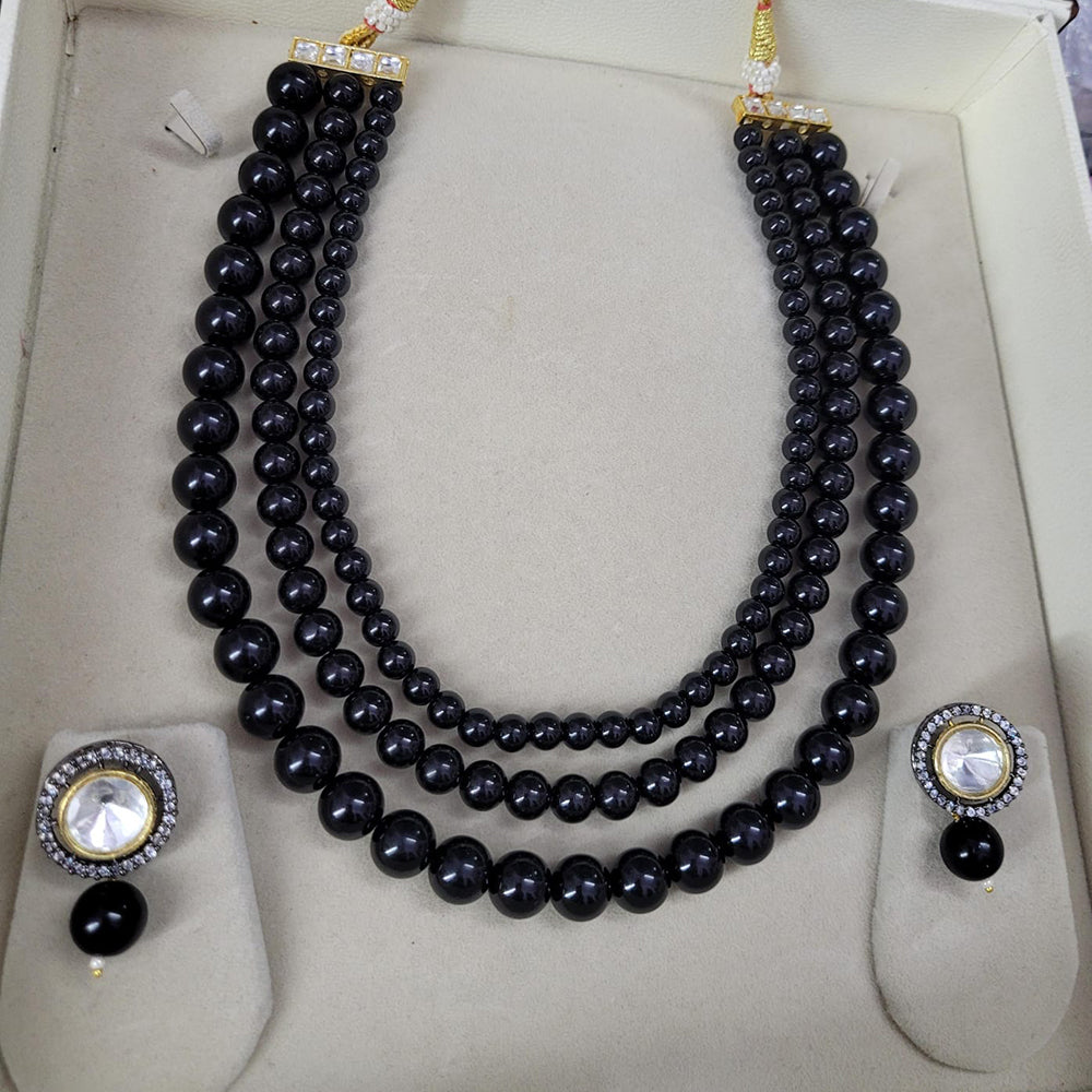 FS Collection Gold Plated Beads Necklace Set