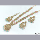 FS Collection Gold Plated Crystal Stone Long  Necklace Set