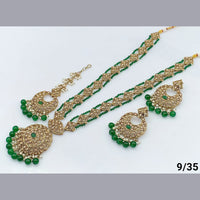 FS Collection Gold Plated Crystal Stone Long  Necklace Set