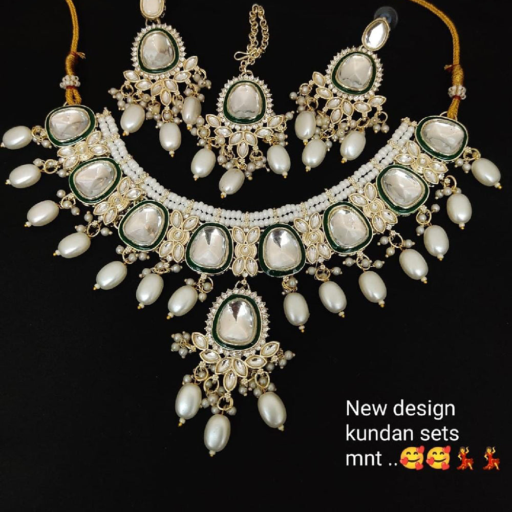 FS Collection  Gold Plated Kundan Stone Necklace Set