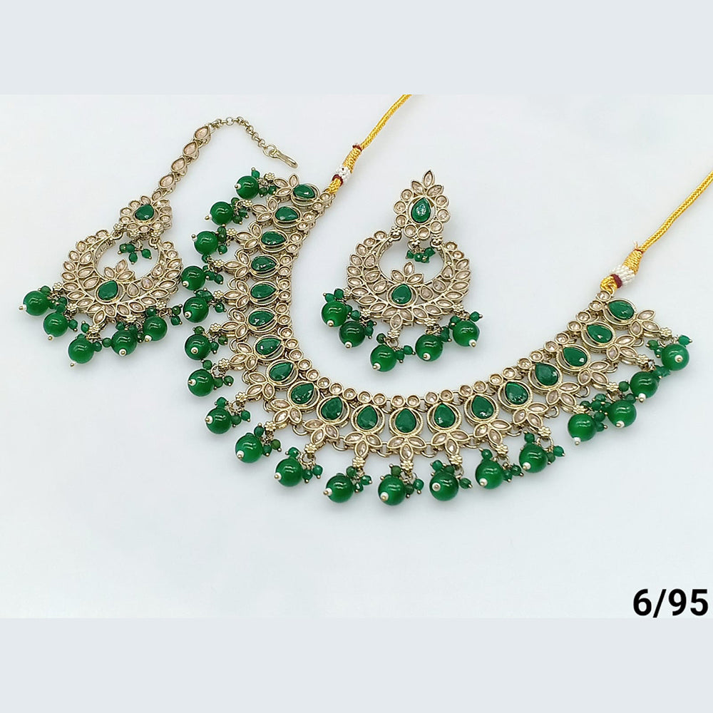 FS Collection Gold Plated Crystal Stone Necklace Set