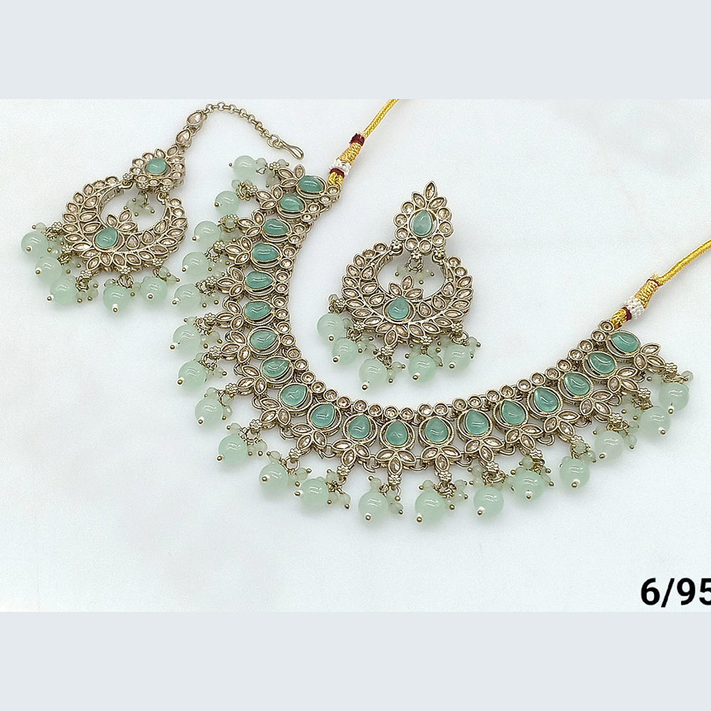 FS Collection Gold Plated Crystal Stone Necklace Set