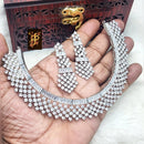 FS Collection Silver Plated AD Necklace Set