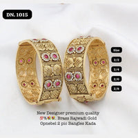 FS Collection Gold Plated Pota Stone Openable Kada
