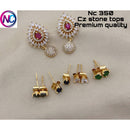 FS Collection Gold Plated CZ Stone Changeable Earrings