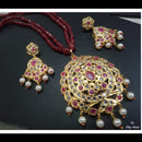 FS Collection Gold Plated Austrian Stone Long Necklace Set