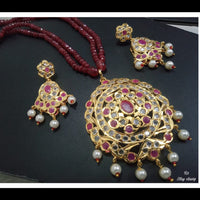 FS Collection Gold Plated Austrian Stone Long Necklace Set