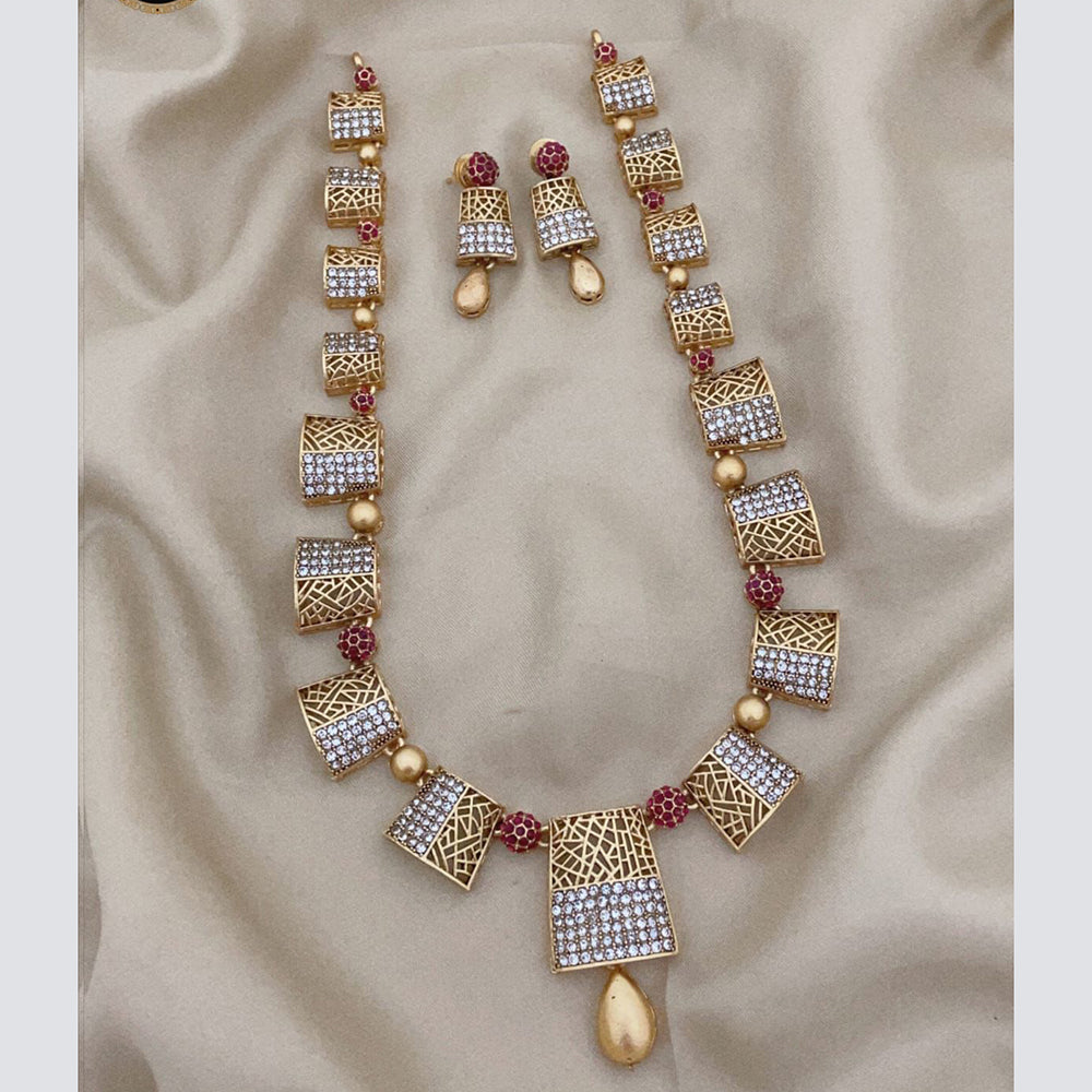FS Collection Gold Plated Austrian Stone Necklace Set