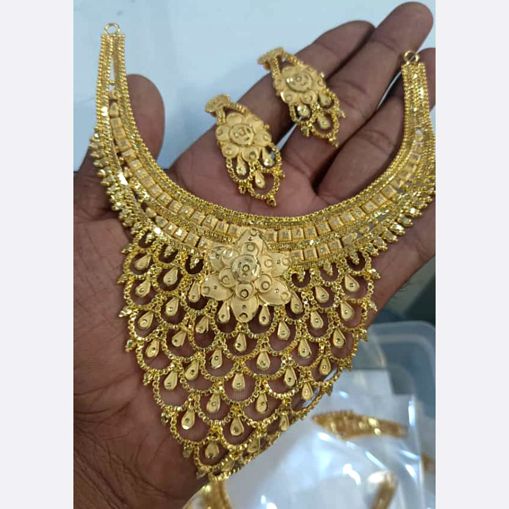 FS Collection Gold Plated Necklace Set