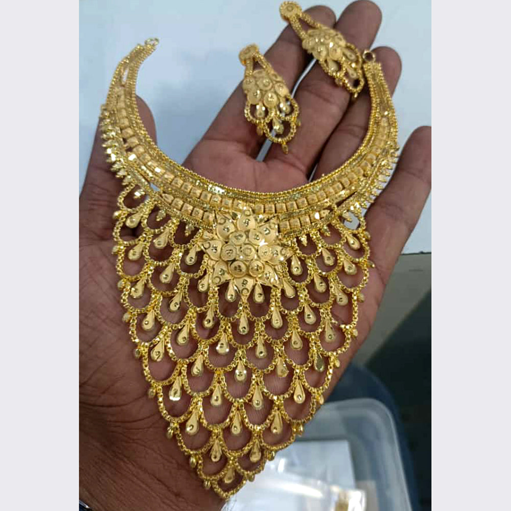 FS Collection Gold Plated Necklace Set