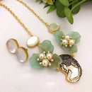 FS Collection Gold Plated Pearl Necklace Set