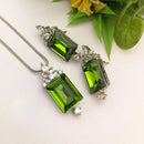 FS Collection Sliver Plated Crystal Pendant Set