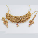 FS Collection Gold Plated Pota Stone Choker Necklace Set